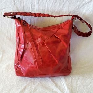 Latico red leather shoulder bag